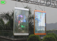Tela conduzida transparente exterior da cortina P10 para a janela, transparência de 75%