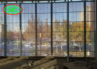 Exposição transparente completa P3.91 da cortina do diodo emissor de luz da cor SMD para a propaganda de janela