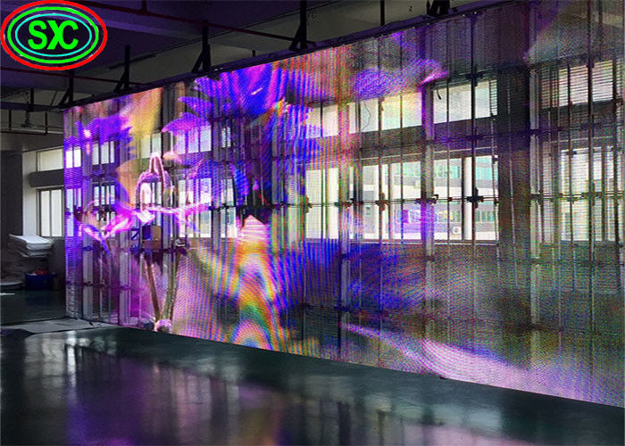 Tela de exposição conduzida transparente interna da exposição transparente da janela de vidro de propaganda comercial da tela P3.91 do diodo emissor de luz