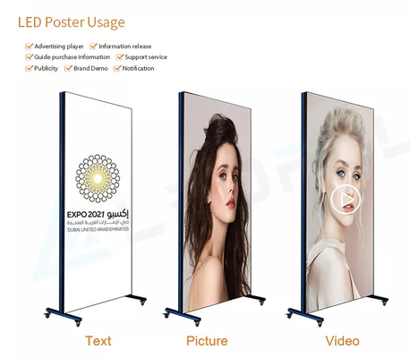 Indoor P1.8 P2 P2.5 Digital Advertising LED Poster Espelho Display Screen led display poster