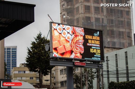 Display LED colorido externo p10 com brilho 7000 e ampla distância de visualização, design de outdoor
