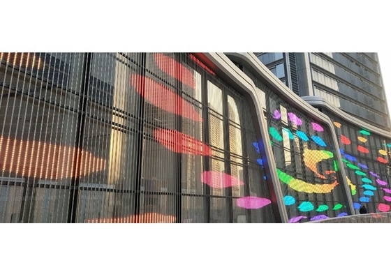 Parede de vídeo LED transparente P3.91 Indoor Led Mesh Curtain Signage Displays Led Screen