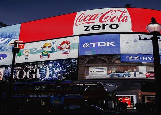 A tela P10 conduzida exterior, IP65 impermeável curvou a parede video