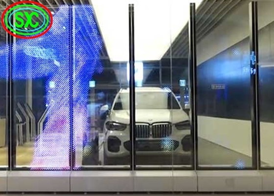 Tela de exposição P12 transparente conduzida curvada flexível com transparência de 90%
