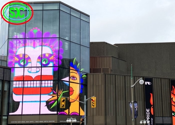 Ecrã LED transparente a cores inteiras P3.91 Janela de vidro montada para shopping