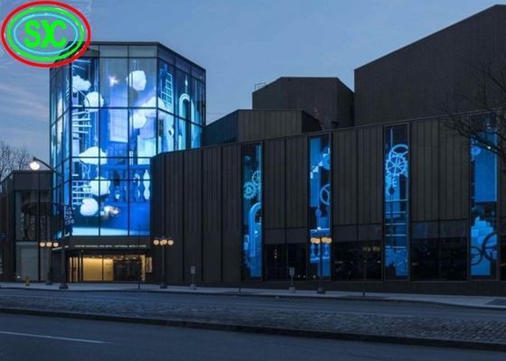 Display de Parede de Vidro LED Transparente P3.91-7.82 5000cd/m² Ângulo de Visão 160°