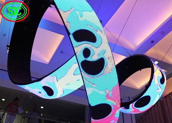P3.91 esperto curvou os módulos macios video das exposições de parede para dentro