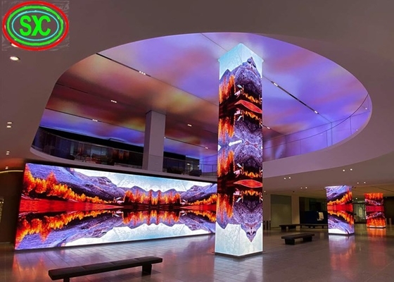 A coluna fixa interna da cor P4 completa conduziu a exposição, exposição conduzida clara digital redonda