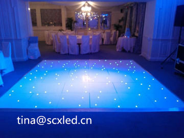 Indoor SMD3535 Sound Active Dj Led Disco Dance Floor Panéis de feixe branco quente