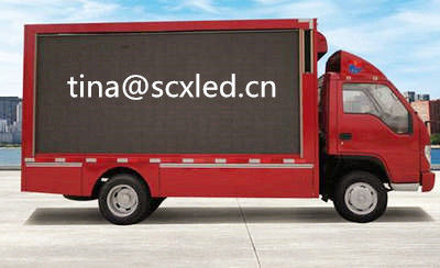 Bom preço A elevação conduzida da propaganda da exposição da cor completa caminhão móvel exterior refresca a taxa 3 anos de garantia on-line