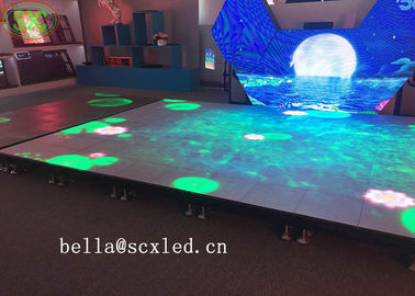 Indoor SMD3535 Sound Active Dj Led Disco Dance Floor Panéis de feixe branco quente