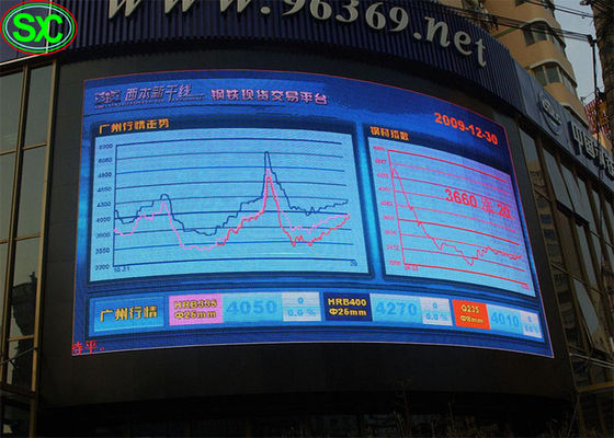 SMD P10 Waterproof a exposição de diodo emissor de luz cilíndrica da cortina da esfera da curva 360 graus