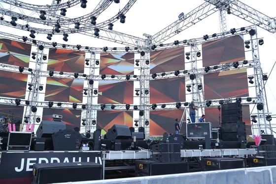 Display LED de fundo de estágio P5 de brilho ultra-alto com estrutura multi-loop