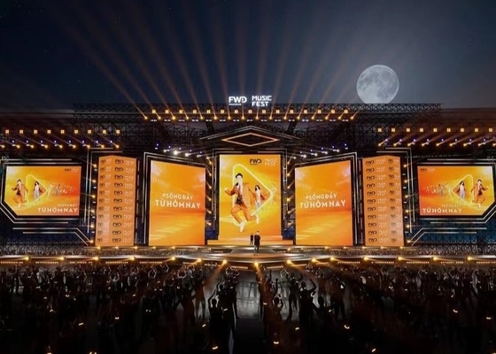 Large Die-Cast Aluminum/Rental Event Advertising P5 Stage LED Screen Video Panel, IP65 para exteriores