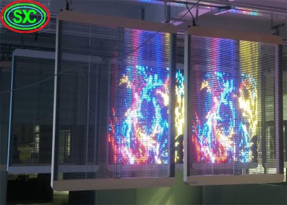 Ecrã LED transparente de interior altamente estável com design de painel ultra fino resistente às intempéries