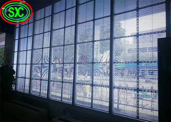Ecrã LED transparente de interior altamente estável com design de painel ultra fino resistente às intempéries