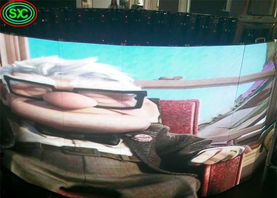 Tela de exposição curvada alugado interna do diodo emissor de luz de MBI5124 IC P3.91, tela colorida móvel do diodo emissor de luz da cor completa