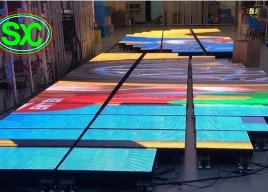 P3.91 Iluminação LED a cores interiores Piso de dança 250*250 mm Modulo LED 65410 pontos/metro quadrado