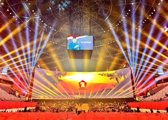 Texto de fundo de palco em cores gigantes e telas de exibição de LED de módulo P3 LED