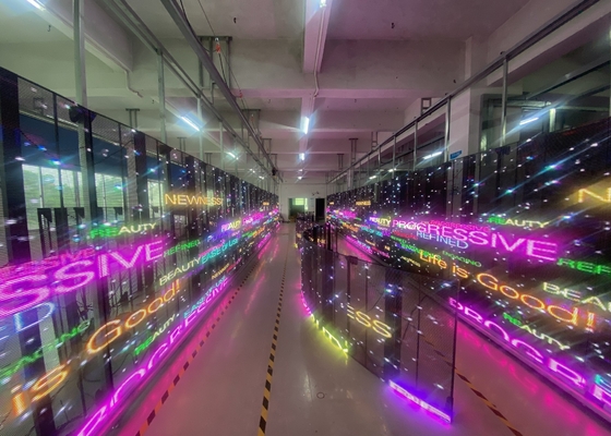 Shopping Mall Outdoor Full Colour Waterproof P3.91-7.82 Mesh Transparente LED Screen