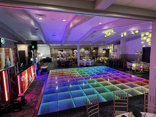 Indoor SMD3535 Sound Active Dj Led Disco Dance Floor Panéis de feixe branco quente