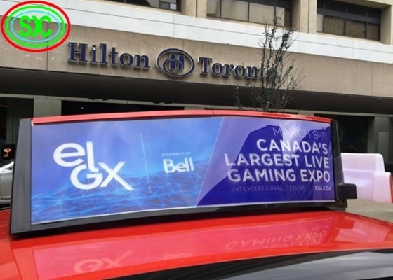 Exterior P5 Display LED de publicidade duplo lado Cartão de telhado de carro Taxi Display LED superior