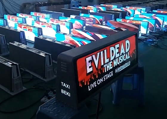 Exterior P5 Display LED de publicidade duplo lado Cartão de telhado de carro Taxi Display LED superior