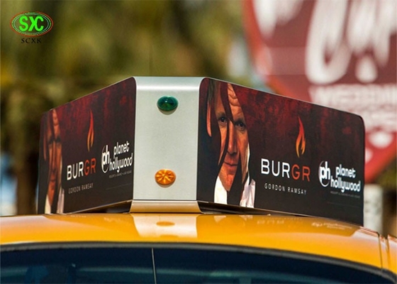 Exterior Full Colour Double Side Taxi P5 Publicidade LED Display Carro Sinais de telhado à prova d'água