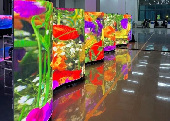 Ecrã curvado LED Billboard P4.81 RGB 1/13 Modo de digitalização Alta taxa de atualização Armário de alumínio fundido a moagem