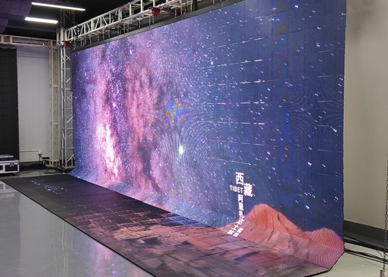 Flexível Escenário em cores completas fundo LED telas P3.91 Parede de vídeo de publicidade interior