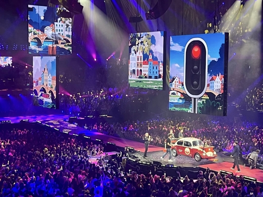 Aluguel de gabinete de alumínio fundido a óleo P10 de palco com tela LED de tela super grande, proteção IP65