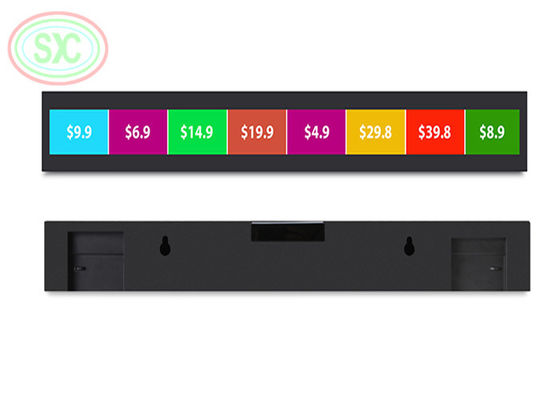 Novo item Pequeno pixel Pitch COB Ecrã de prateleira P1.87 Usado em supermercados / clubes / lojas de prateleiras interiores Strip LED Sig