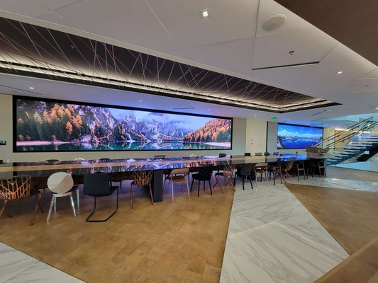 Instalação fixa de LED em interiores e tela de parede de vídeo P3 de tom fino HD Sala de reuniões Igreja em cores completas