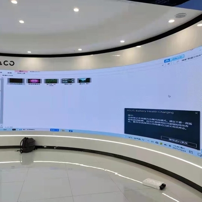 Instalação curva disponível para armários de 500x500mm e 500x1000mm de tela LED de cores interiores