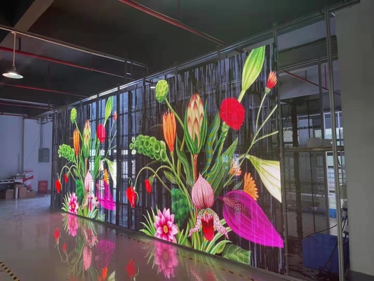 1R1G1B Ecrã LED transparente Cartão de visualização de cortina em cores completas 3 anos de garantia