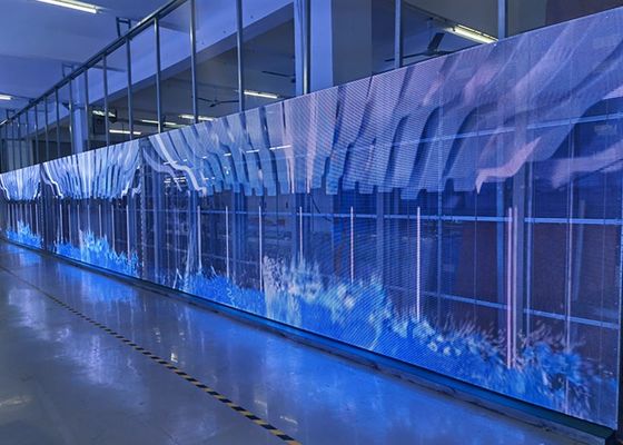 Bom preço IP43 Ecrã LED transparente impermeável com material de gabinete de alumínio e média sem falha de 1000 horas on-line
