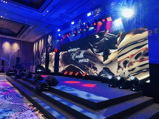 Ecrã LED de fundo de palco interior personalizável com alta taxa de atualização e IC MB5124/MB5024 em alumínio fundido por impressão SMD1515