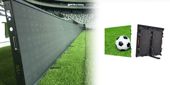 Display LED de estádio com alta luminosidade ≥6500cd/m2 com taxa de quadros de 60Hz e grau IP65