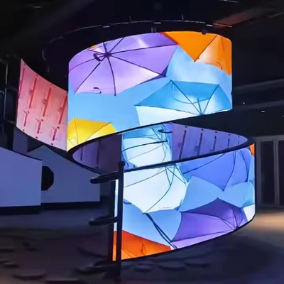 Ecrã de 360 graus de cilindro LED de exibição de coluna de curva
