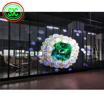 Bom preço Ecrã transparente LED leve com material de gabinete de alumínio e peso do módulo de 0,2 kg/PC on-line