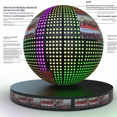 Função de exibição de vídeo/texto/imagem Esfera de ecrã LED Serviço de manutenção frontal para exibição