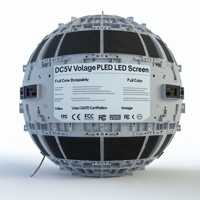 Ecrã LED de esfera de tensão DC5V com certificação FCC e função de exibição de vídeo/texto/imagem