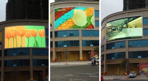 Display LED IP65 à cor total ao ar livre com densidade de pontos de 250000 pontos/m2 e tamanho do módulo 250*250mm