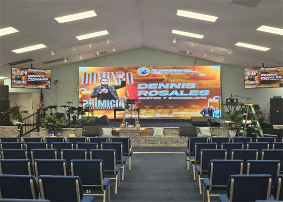 Ecrã LED de aluguer com amplo ângulo de visão, com ângulo horizontal e vertical de 120° para uma experiência de visualização otimizada