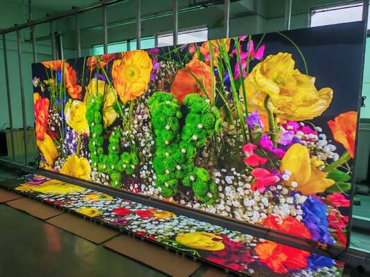 Tela LED colorida p2.5 interna com taxa de atualização de gabinete 3840hz de 640x480mm