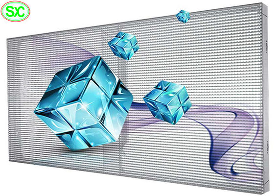 Painel LED transparente de alto brilho, sinalização a cores SMD2121 LED display transparente