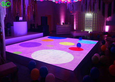 P3.91 Iluminação LED a cores interiores Piso de dança 250*250 mm Modulo LED 65410 pontos/metro quadrado