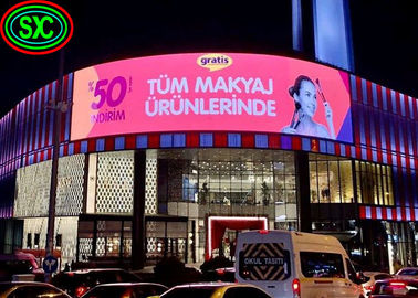 Display de publicidade LED exterior curvado, painel de LED P6, tela LED a cores inteiras de 20W