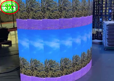 Tela de exposição curvada alugado interna do diodo emissor de luz de MBI5124 IC P3.91, tela colorida móvel