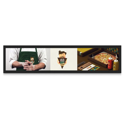 Novo item Pequeno pixel Pitch COB Ecrã de prateleira P1.87 Usado em supermercados / clubes / lojas de prateleiras interiores Strip LED Sig